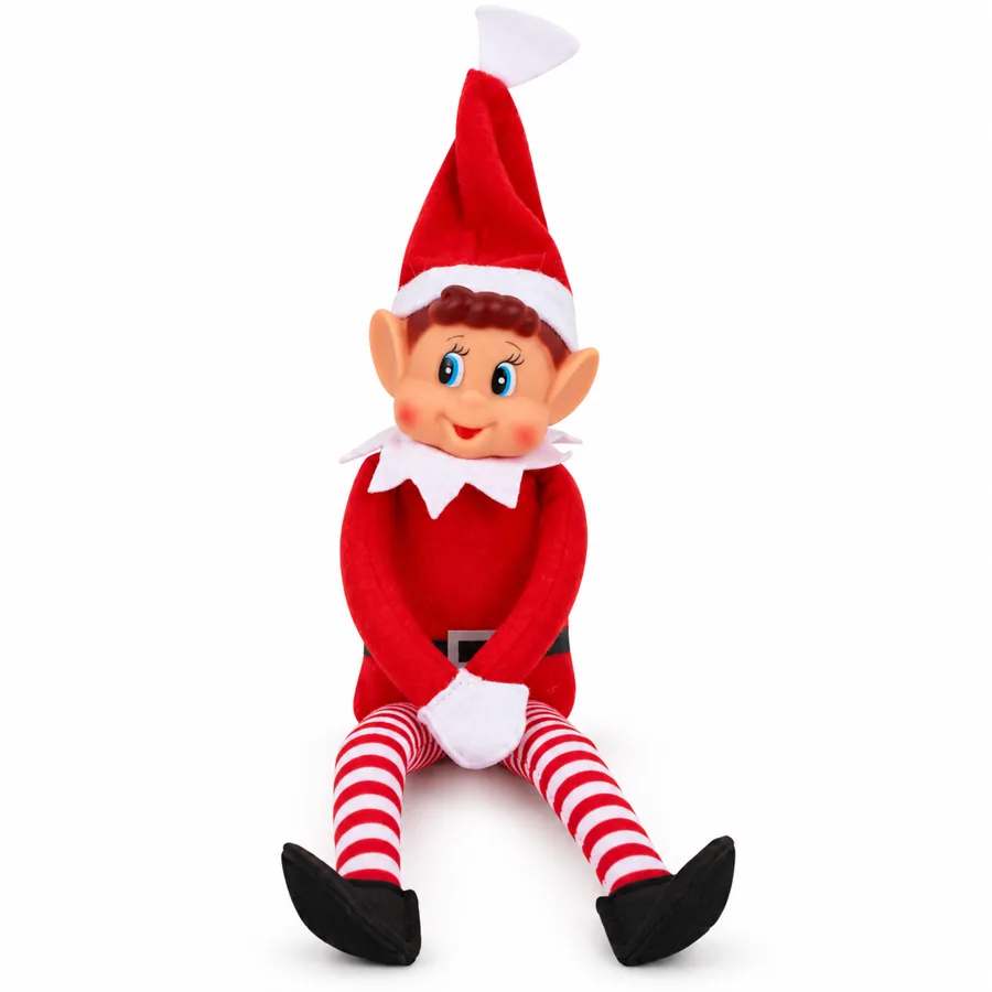 Lutin garçon assis de face avec son bonnet rouge, illustration générée par IA
